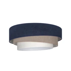 Deckenlampe Trio, dunkelblau/beige, Ø 60 cm, Textil, E27