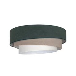 Deckenlampe Trio, grün/beige, Ø 60 cm, Textil, E27