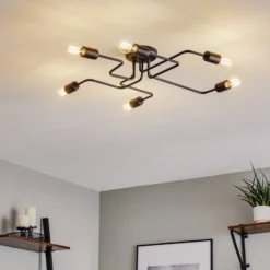 Deckenlampe Tube sechsflammig schwarz