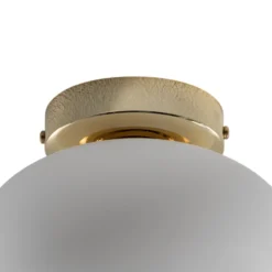 Deckenlampe Ufo, gold/weiß, Ø 18 cm, Glas, G9