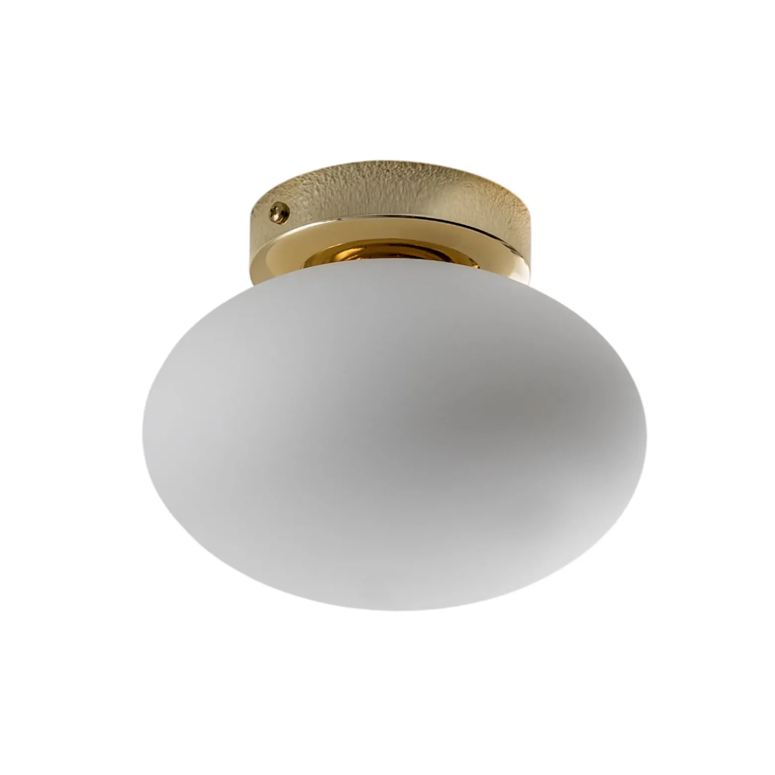 Deckenlampe Ufo, gold/weiß, Ø 18 cm, Glas, G9