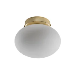 Deckenlampe Ufo, gold/weiß, Ø 18 cm, Glas, G9