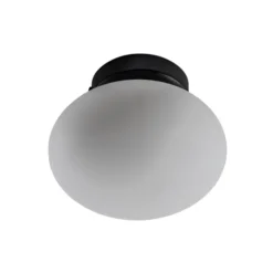 Deckenlampe Ufo, schwarz/weiß, Ø 18 cm, Glas, G9