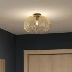 Deckenlampe Venezuela, Schirm aus goldenen Stäben