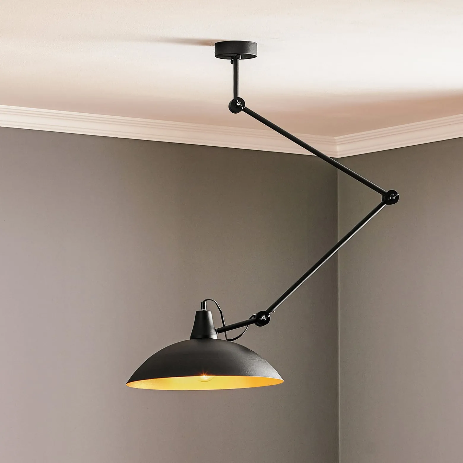 Deckenlampe 808 verstellbar 1-flammig schwarz/gold