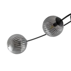 Deckenlampe Vibra, rauchgrau/schwarz, Länge 110 cm, 4-flg.