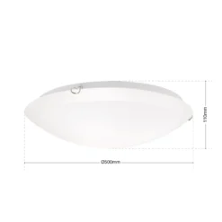 Deckenleuchte Agada, Opalglas, Chrom, 50 cm