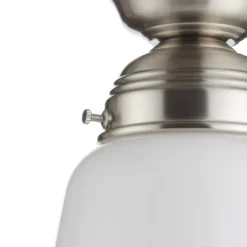 Deckenleuchte Alena in Nickel matt mit Glasschirm