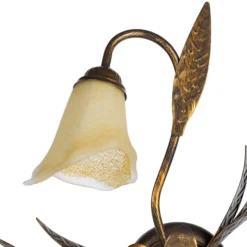 Deckenleuchte Alga, 3-flammig, Eisen, Glas, Florentiner