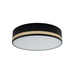 Deckenleuchte Amore, Goldstreifen, schwarz, Ø 35cm