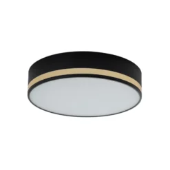Deckenleuchte Amore, Goldstreifen, schwarz, Ø 35cm