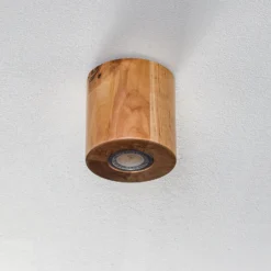 Deckenleuchte Ara als Zylinder aus Holz