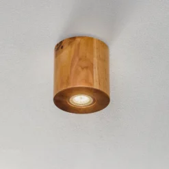 Deckenleuchte Ara als Zylinder aus Holz