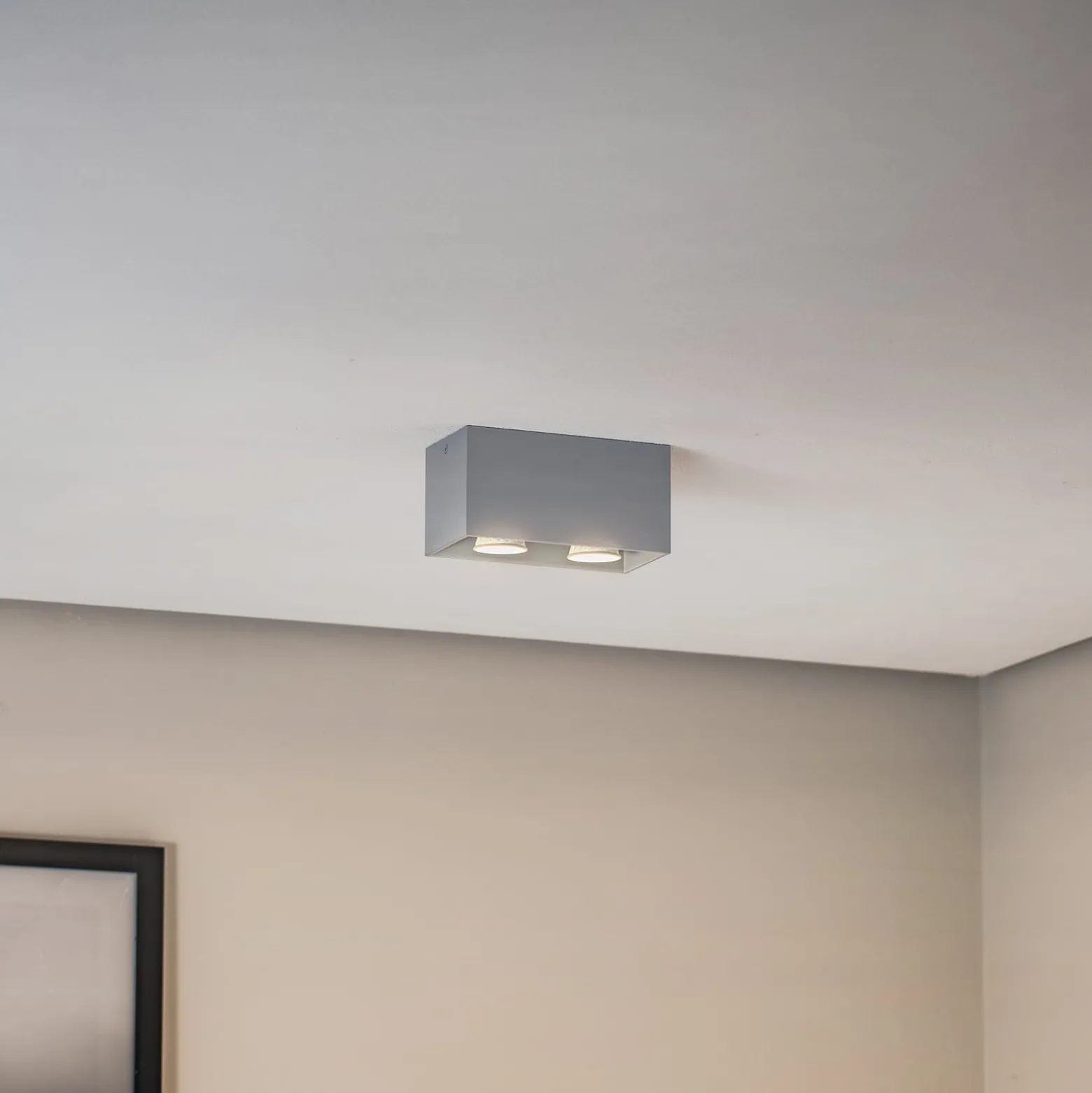 Deckenleuchte Ara Maxi aus Aluminium 2fl. grau