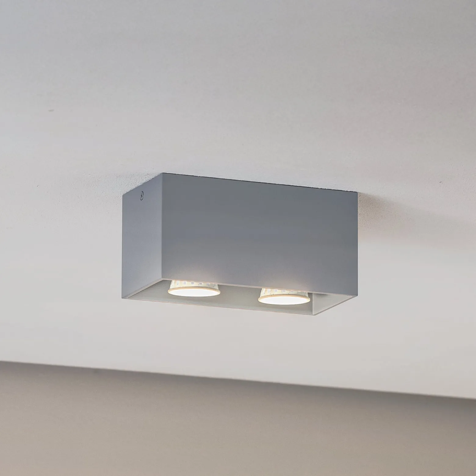 Deckenleuchte Ara Maxi aus Aluminium 2fl. grau