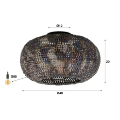 Deckenleuchte Armor, brüniert, Ø 40 cm, Metall