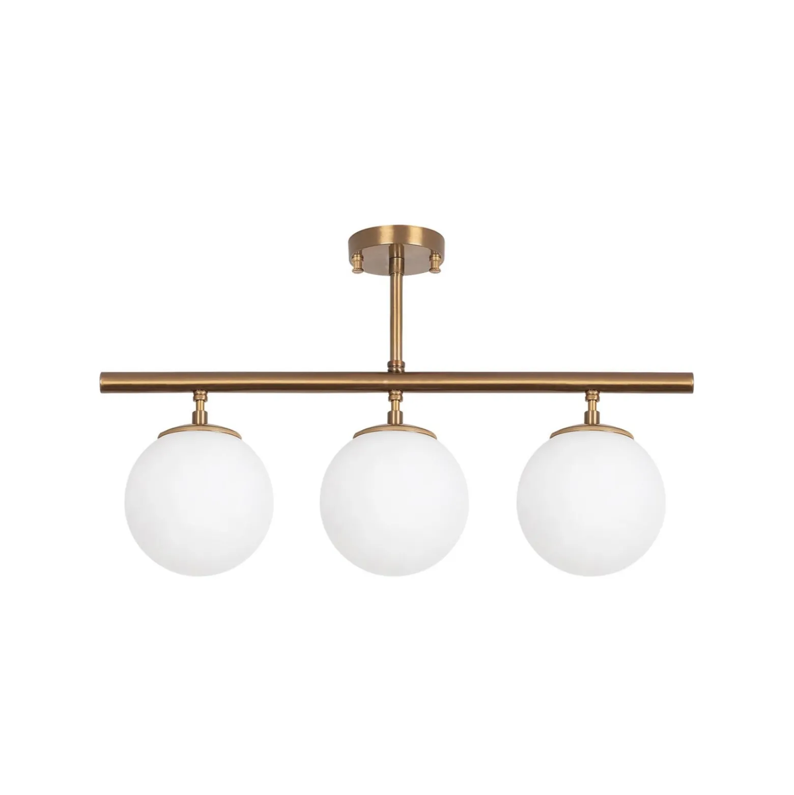 Deckenleuchte Atmaca, 3-flammig, gold antik, Glas, 60 cm