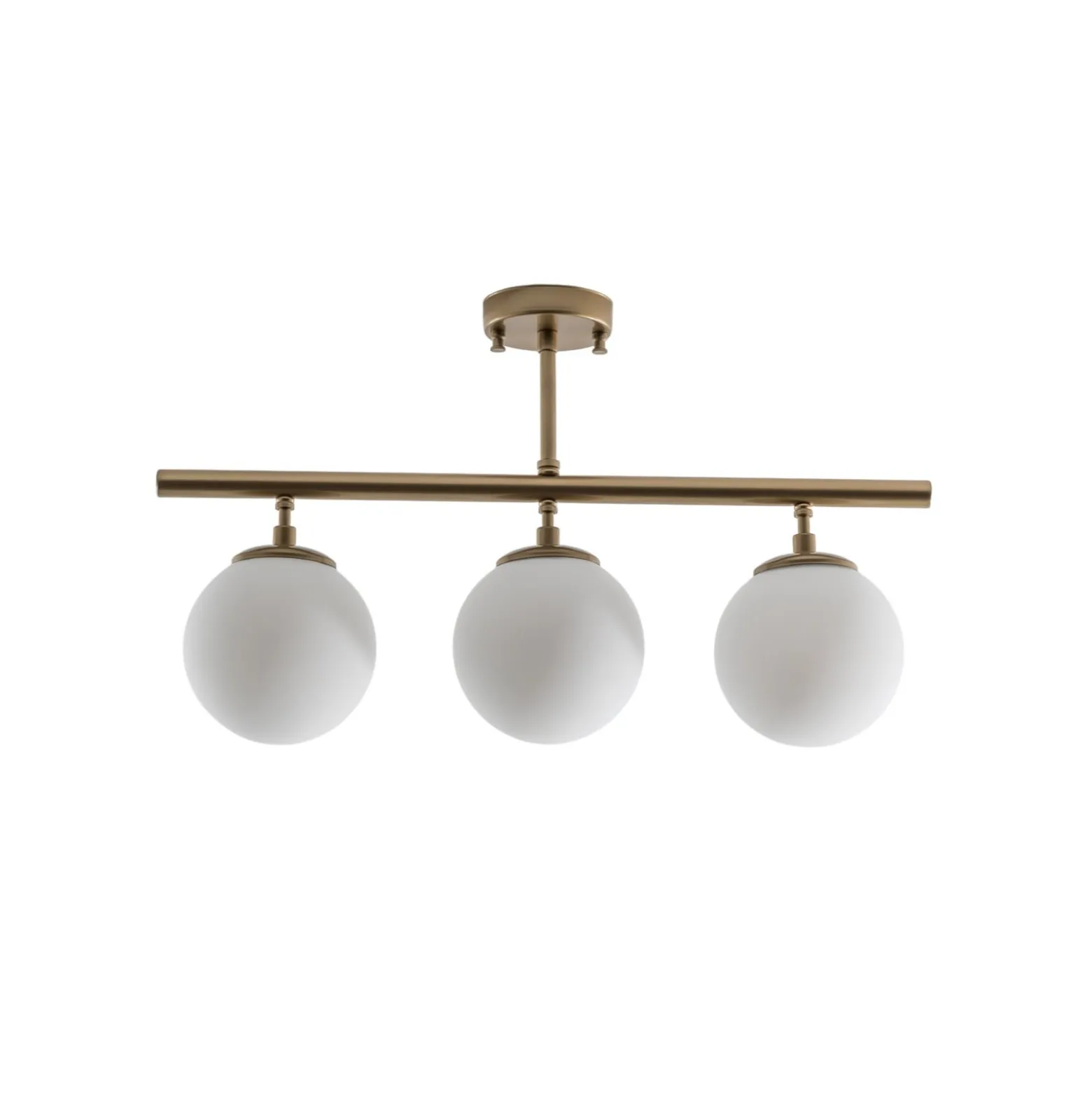 Deckenleuchte Atmaca, 3-flammig, gold antik, Glas, 60 cm
