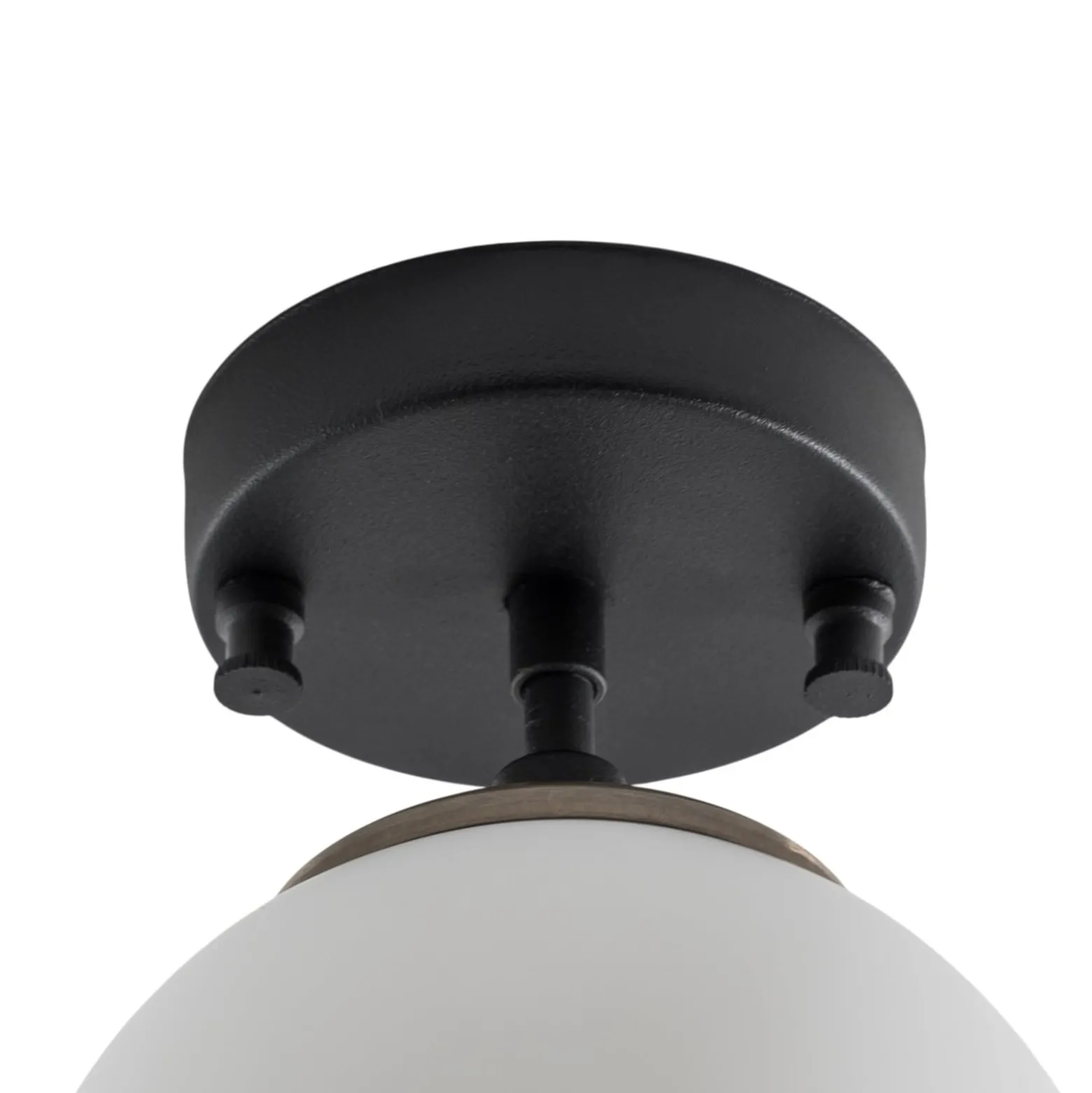 Deckenleuchte Atmaca, 1-flammig, schwarz, Glas, Ø 15 cm