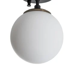 Deckenleuchte Atmaca, 1-flammig, schwarz, Glas, Ø 15 cm