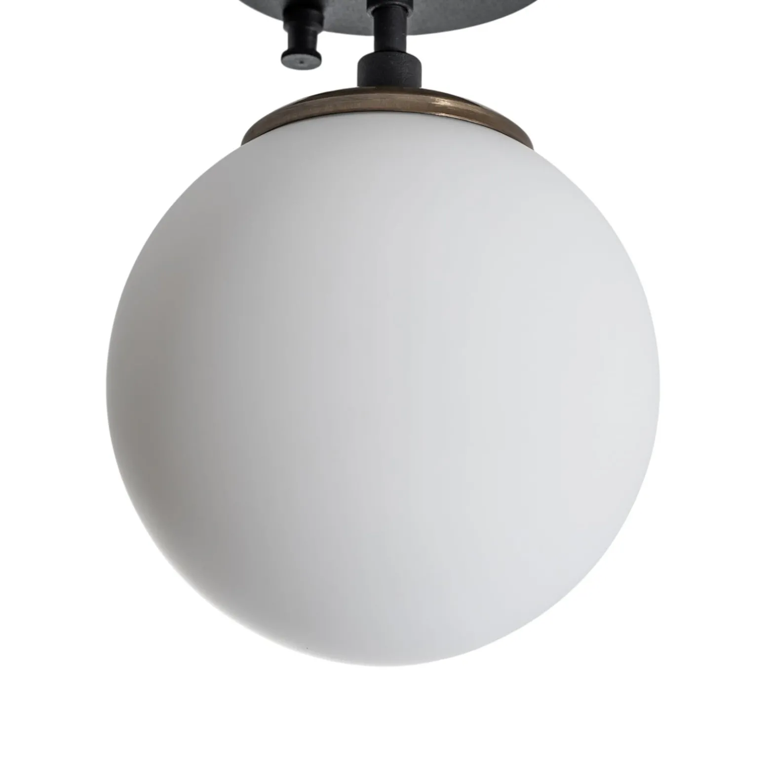 Deckenleuchte Atmaca, 1-flammig, schwarz, Glas, Ø 15 cm
