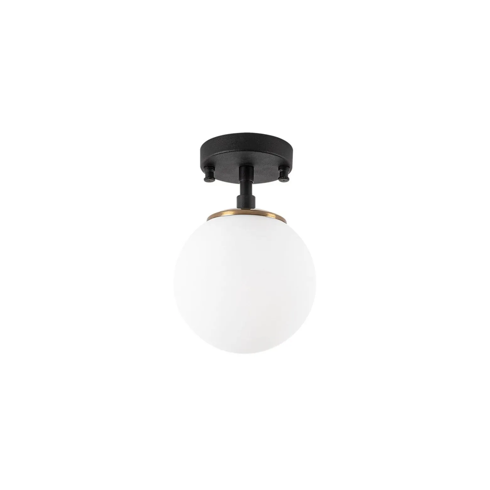 Deckenleuchte Atmaca, 1-flammig, schwarz, Glas, Ø 15 cm