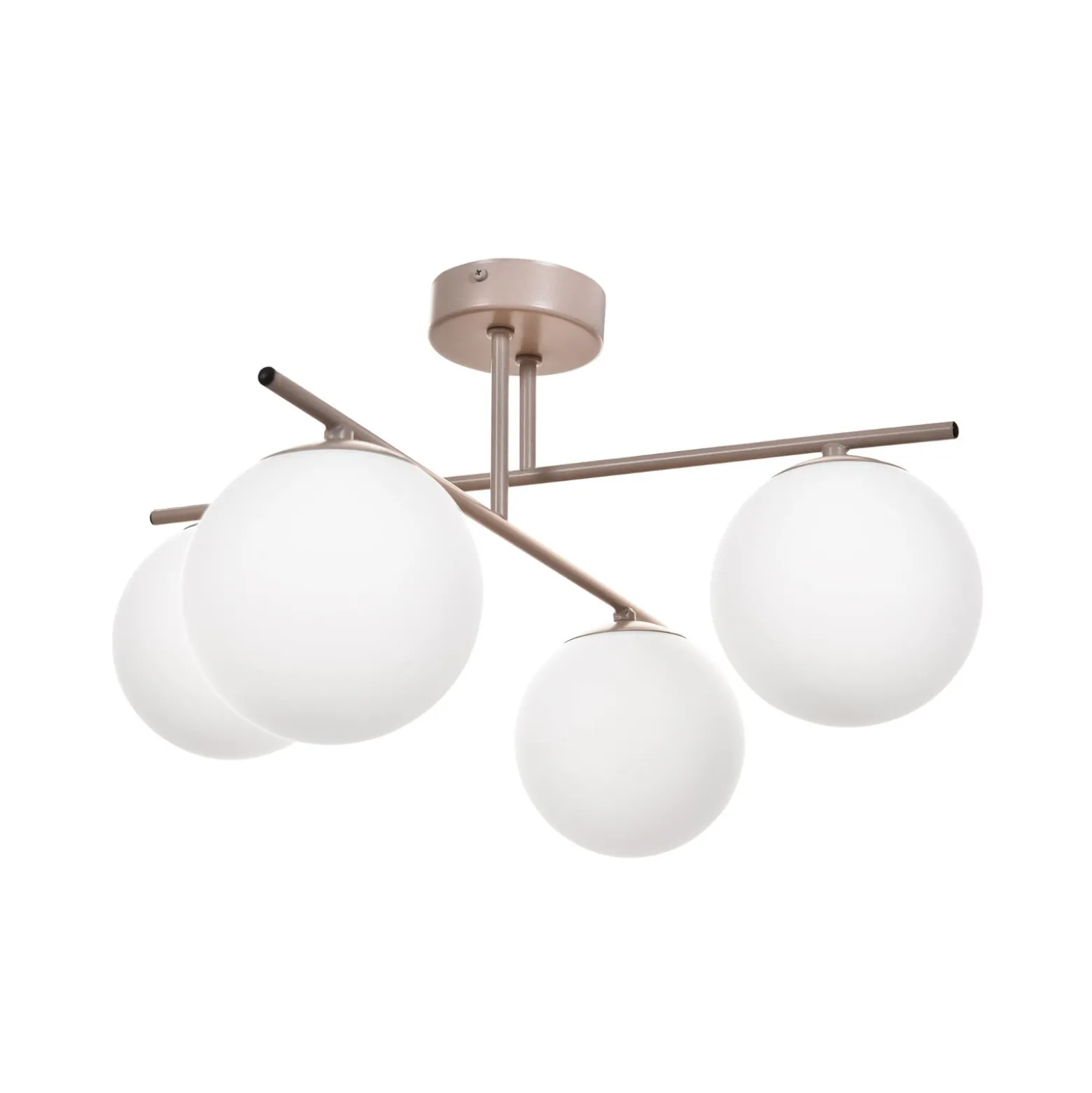 Deckenleuchte Aurora, beige, Ø 50 cm, 4-flammig, Glas, E14