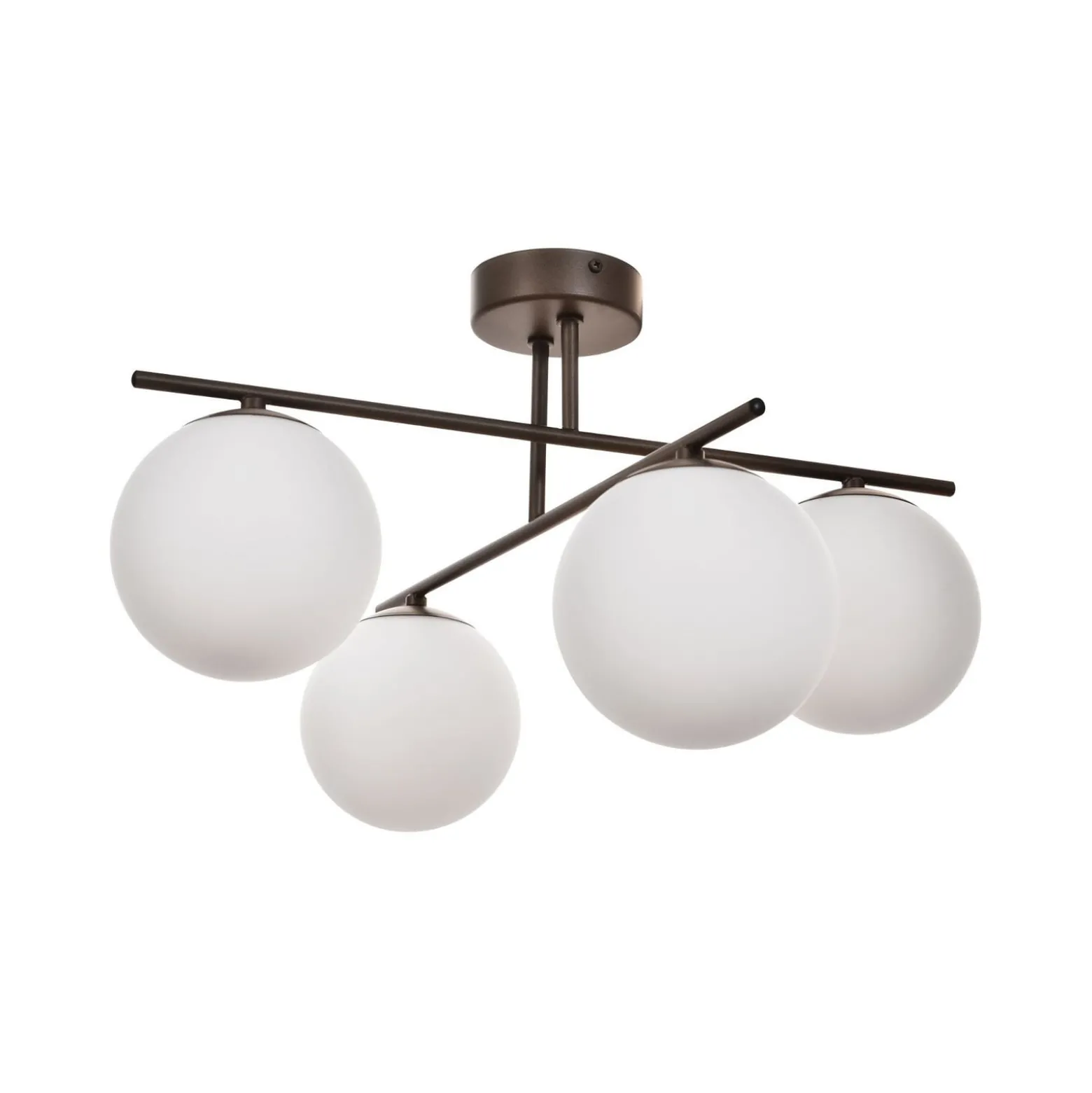 Deckenleuchte Aurora, braun, Ø 50 cm, 4-flammig, Glas, E14