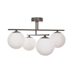Deckenleuchte Aurora, braun, Ø 50 cm, 4-flammig, Glas, E14