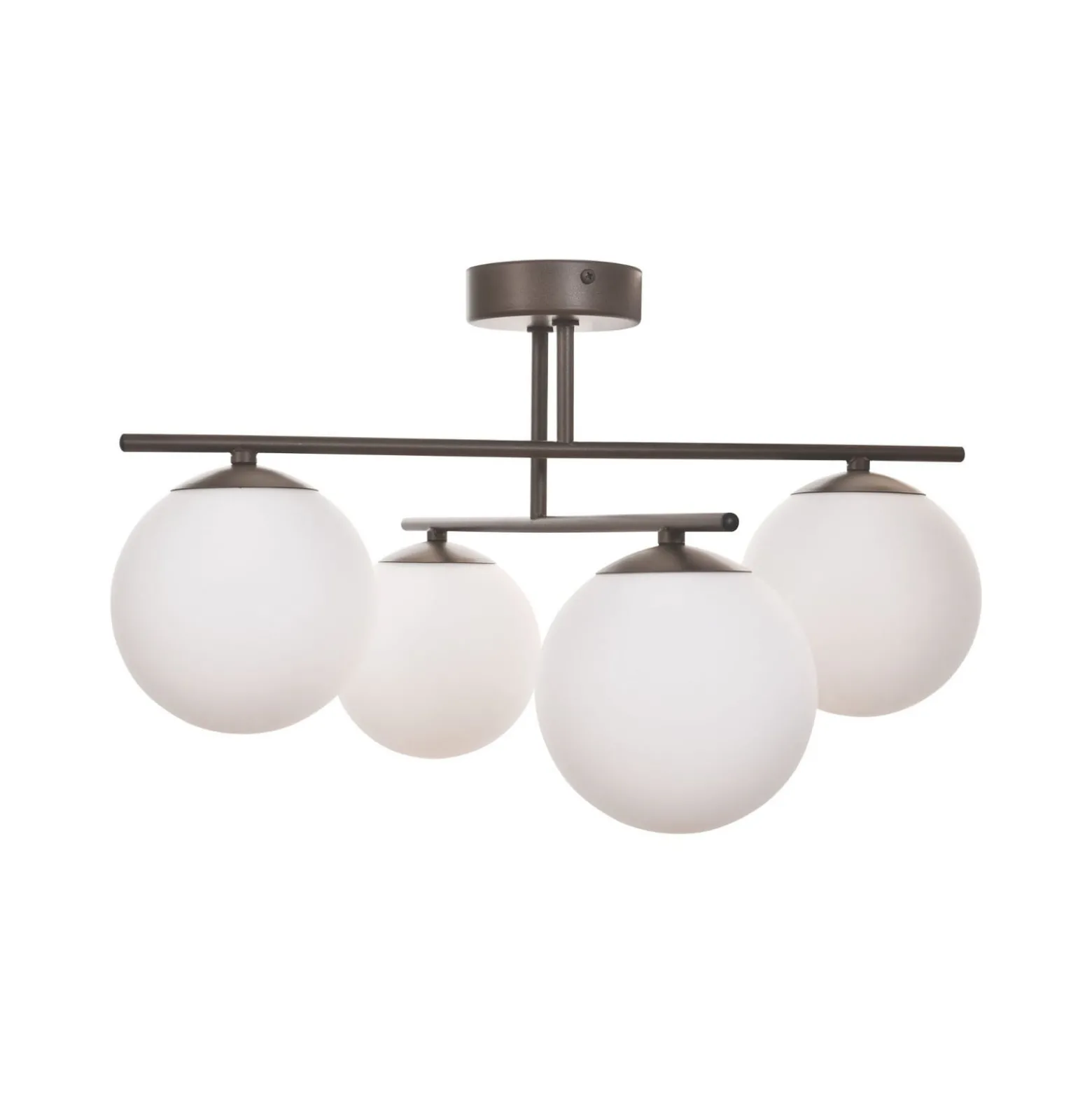 Deckenleuchte Aurora, braun, Ø 50 cm, 4-flammig, Glas, E14