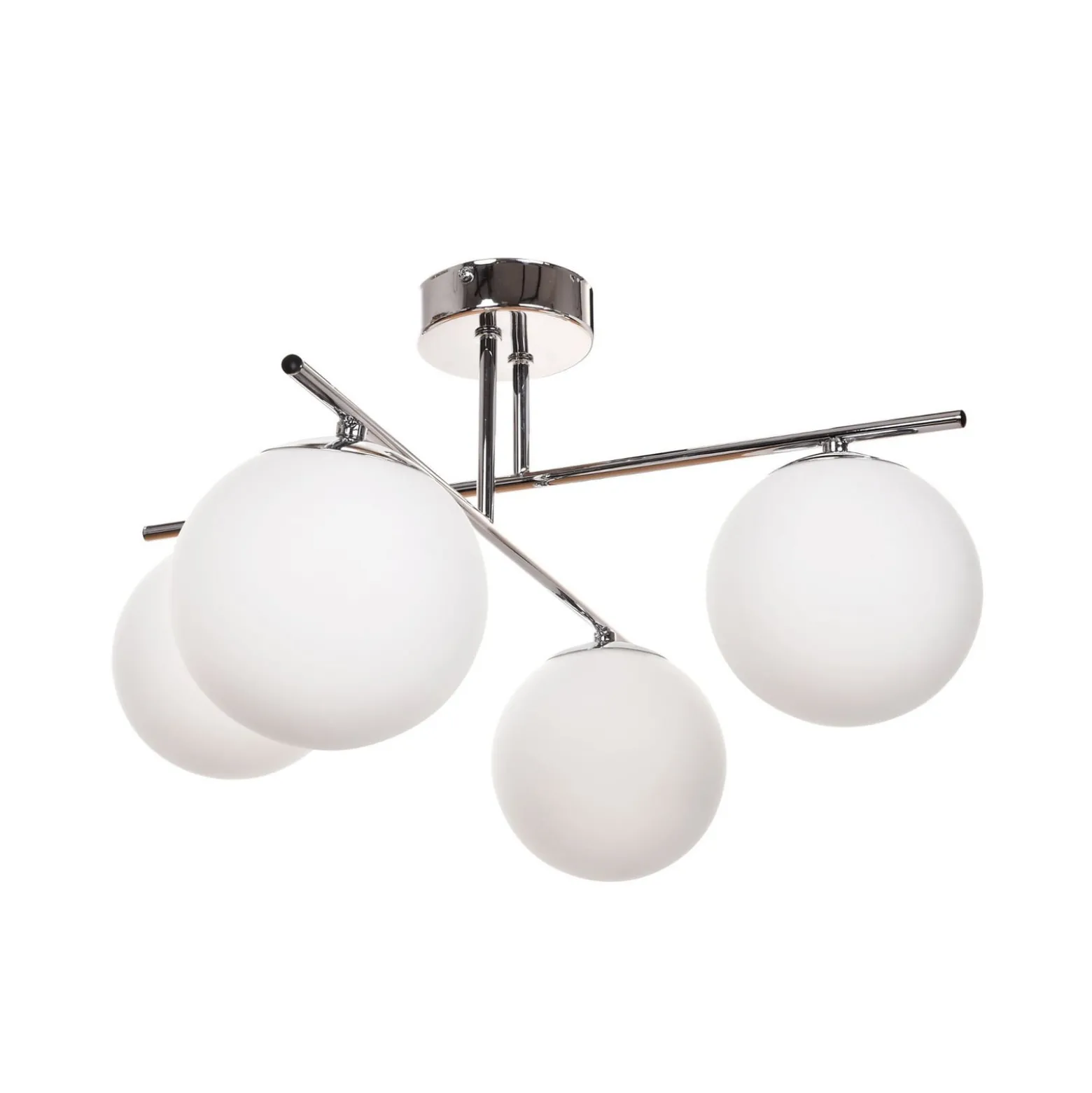 Deckenleuchte Aurora, chrom, Ø 50 cm, 4-flammig, Glas, E14
