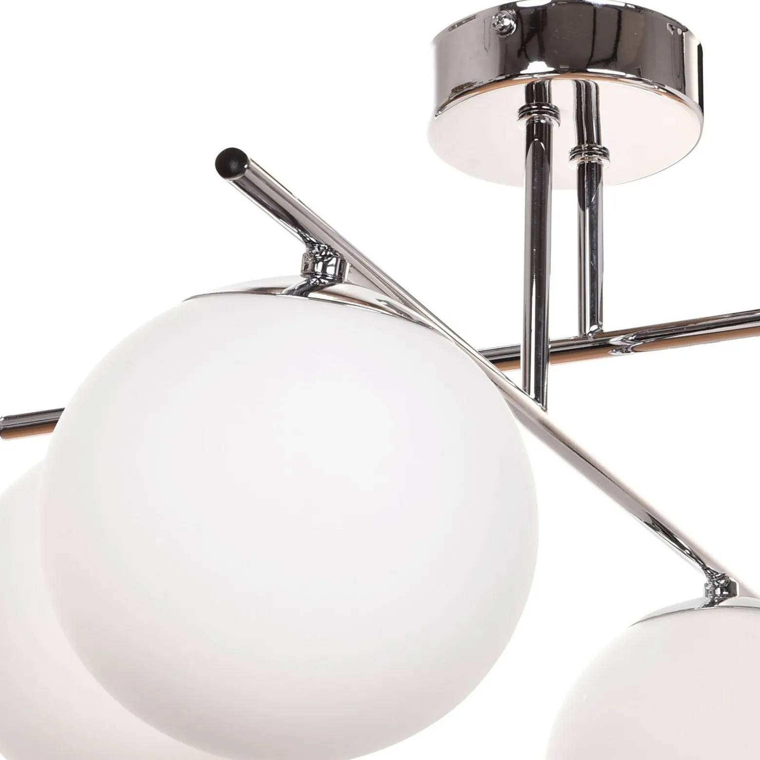 Deckenleuchte Aurora, chrom, Ø 50 cm, 4-flammig, Glas, E14