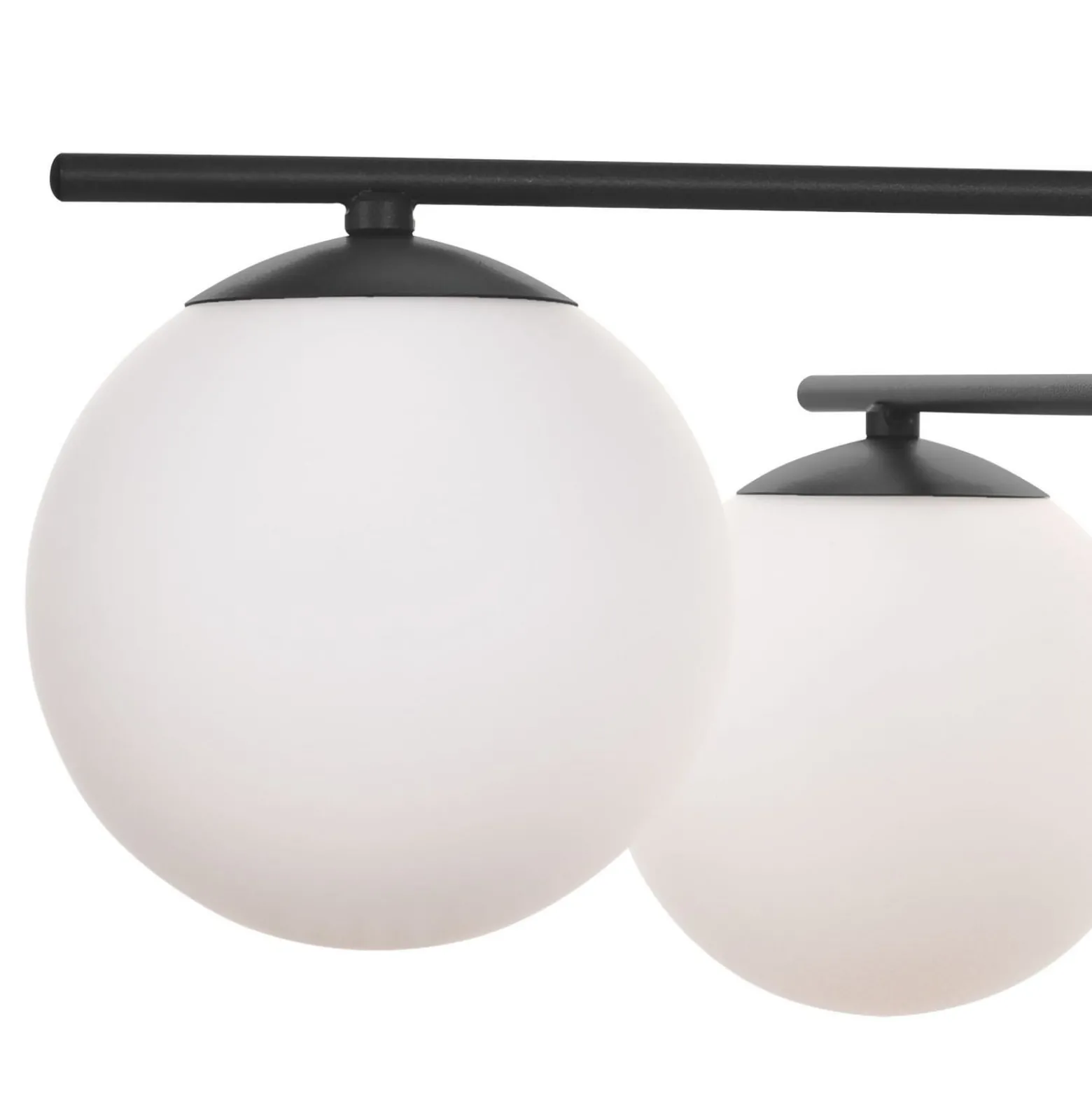 Deckenleuchte Aurora, schwarz, Ø 50 cm, 4-flammig, Glas, E14