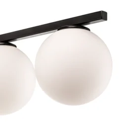 Deckenleuchte Baleo, schwarz/opal, fünfflammig