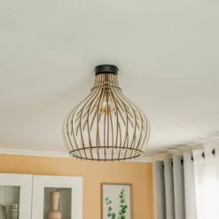Deckenleuchte Barrel mit Schirm aus Holz
