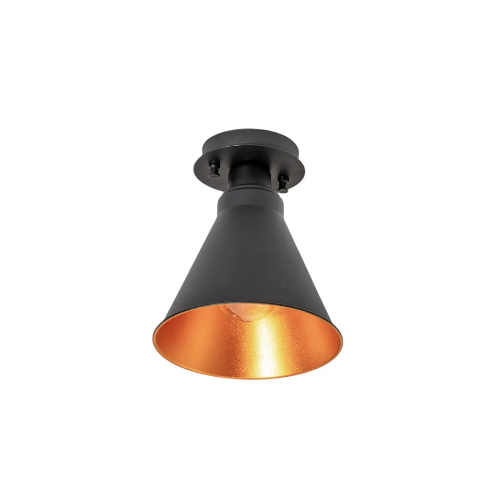 Deckenleuchte Berceste N-676, schwarz/gold, Metall, Ø 20 cm