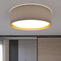 Deckenleuchte Bilbao, grau/gold, Ø 60 cm