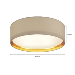 Deckenleuchte Bilbao, grau/gold, Ø 60 cm