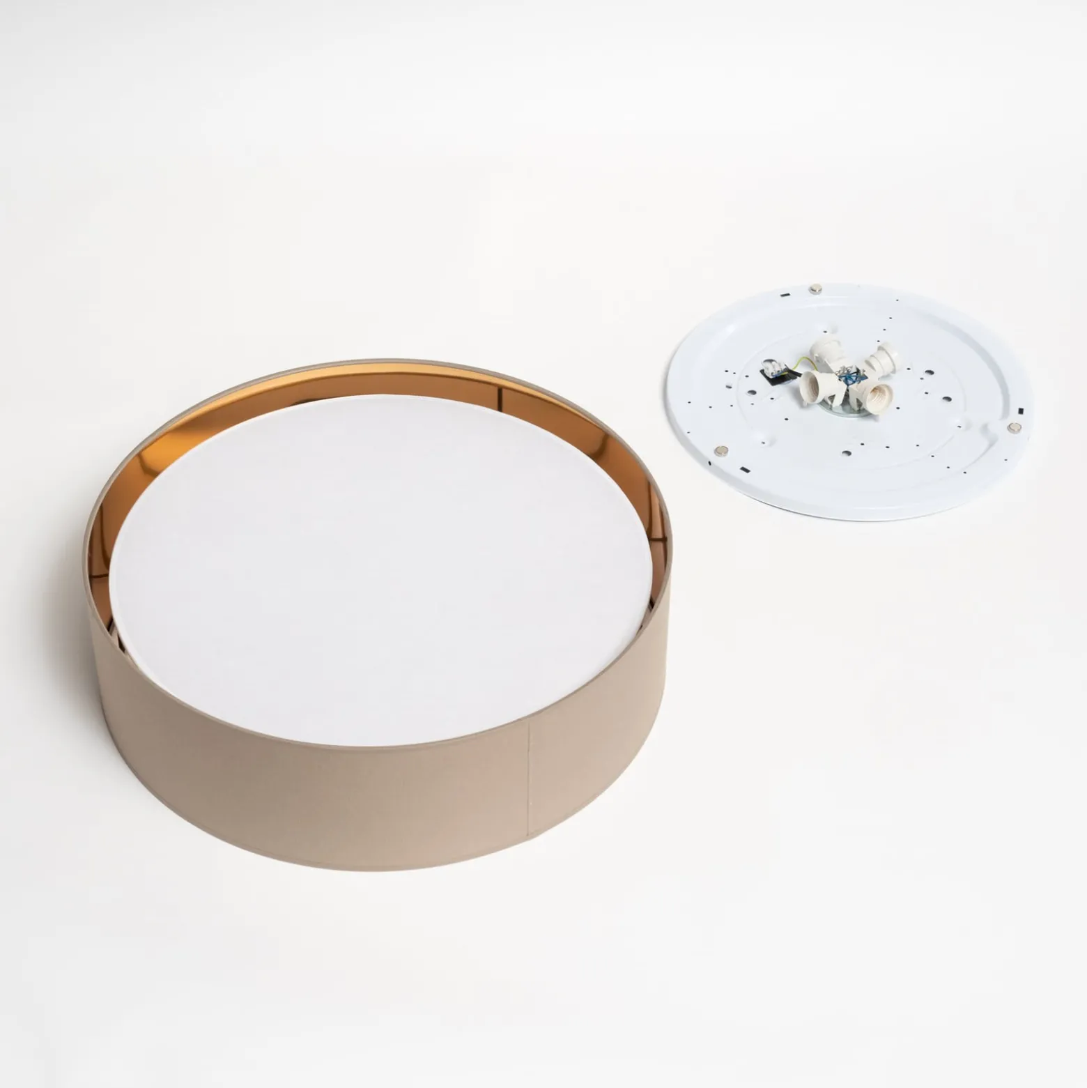 Deckenleuchte Bilbao, grau/gold, Ø 60 cm