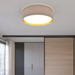 Deckenleuchte Bilbao, grau/gold, Ø 60 cm