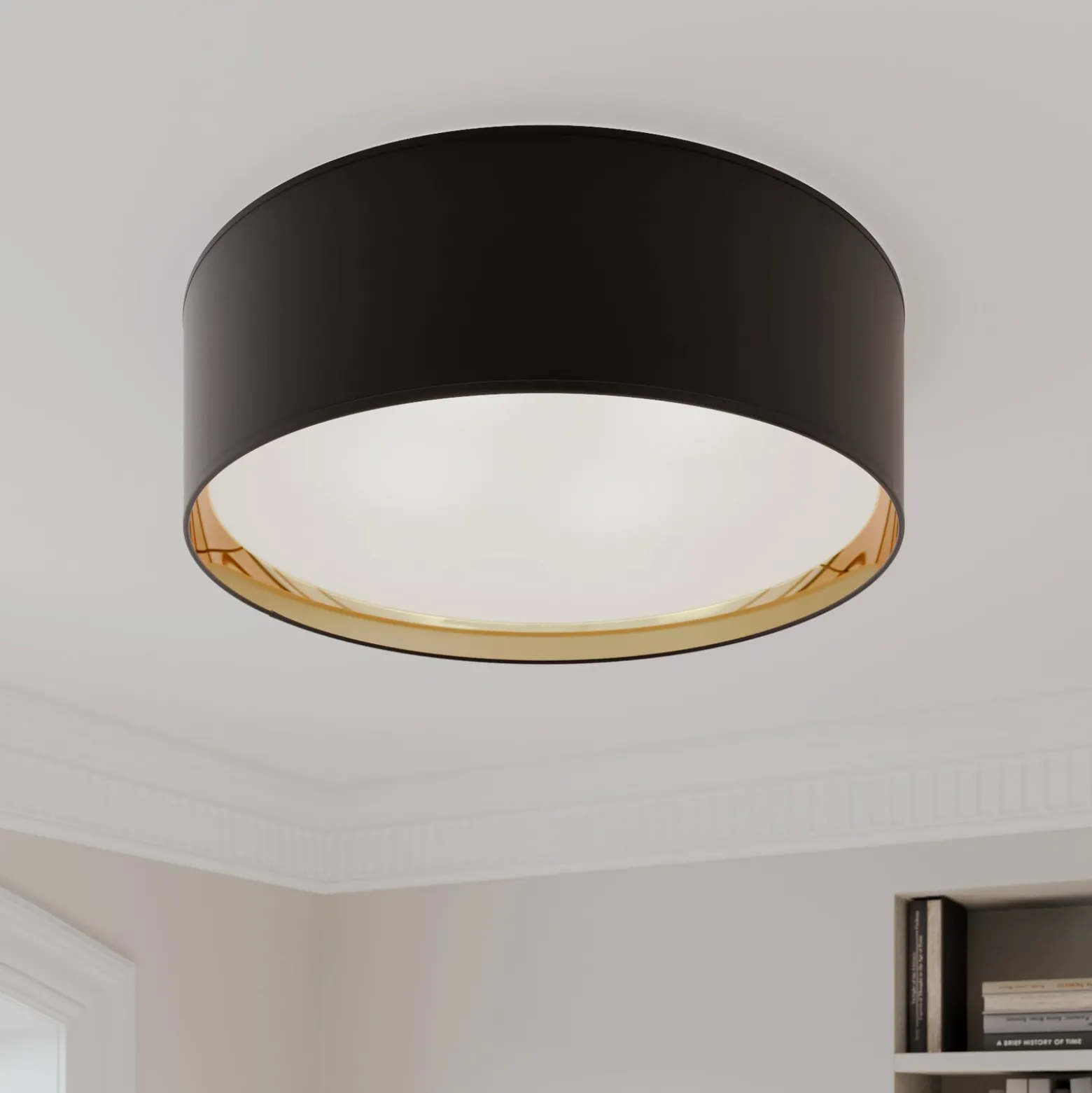Deckenleuchte Bilbao, schwarz/gold, Ø 60 cm