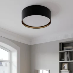 Deckenleuchte Bilbao, schwarz/gold, Ø 60 cm