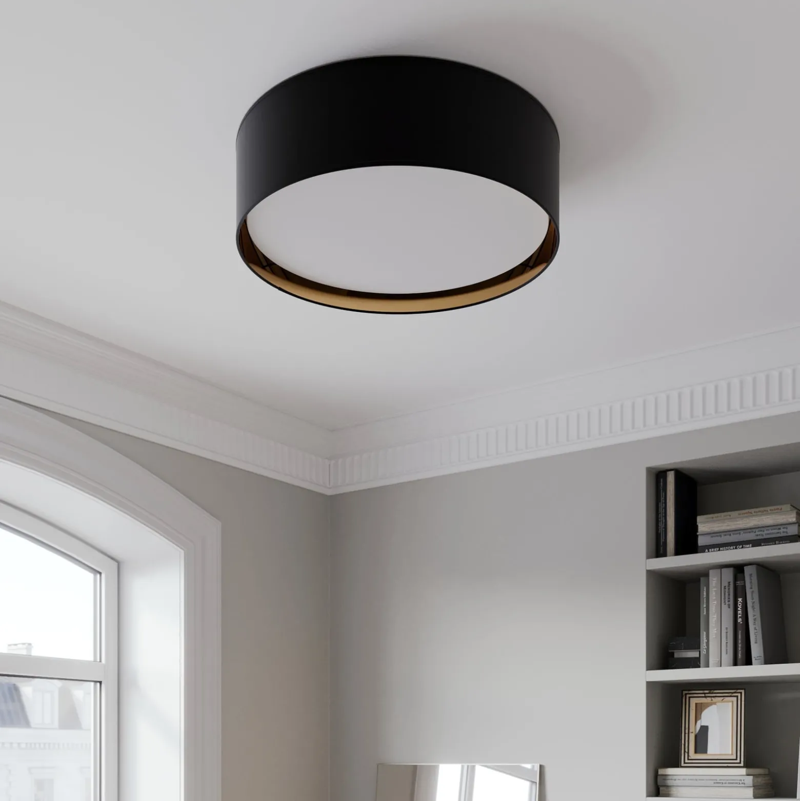 Deckenleuchte Bilbao, schwarz/gold, Ø 60 cm