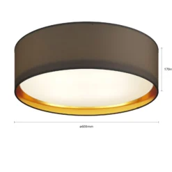 Deckenleuchte Bilbao, schwarz/gold, Ø 60 cm