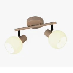 Deckenleuchte Boba, 2-flammig, beige, E14, Metall
