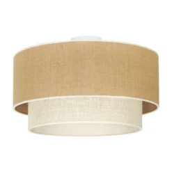 Deckenleuchte Boho, braun/beige, Ø 45 cm, Textil