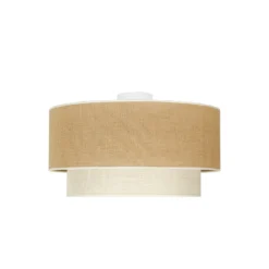 Deckenleuchte Boho, braun/beige, Ø 45 cm, Textil