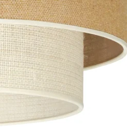 Deckenleuchte Boho, braun/beige, Ø 45 cm, Textil