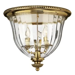 Deckenleuchte Cambridge, Messing/Glas, Höhe 33cm