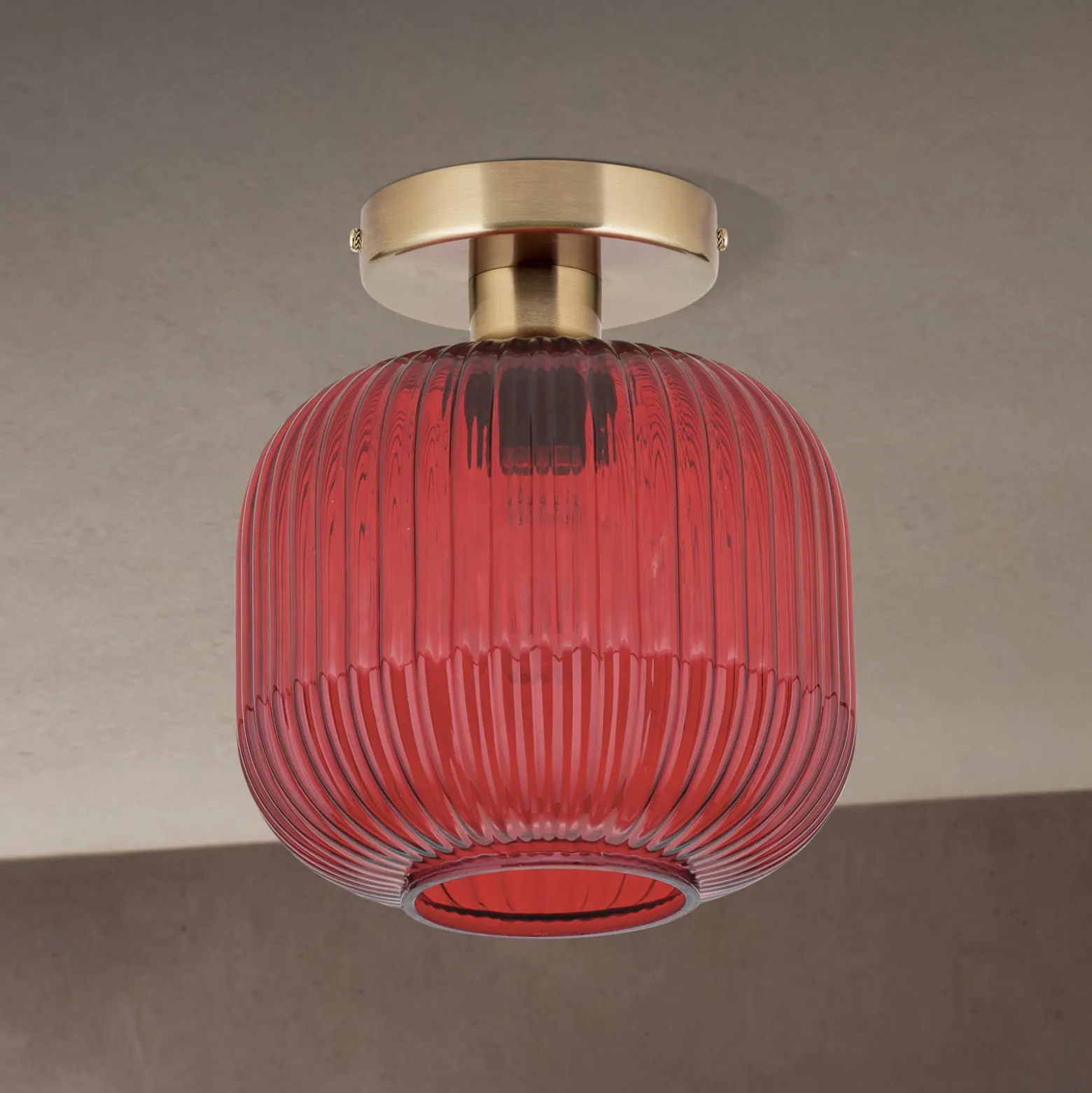 Deckenleuchte Carneval, rot, Ø 20 cm, Glas, E27